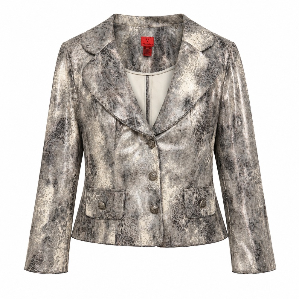 Vintage Cristina Quiet Luxury Glam Blazer Womens Size XL Career Office Metallic